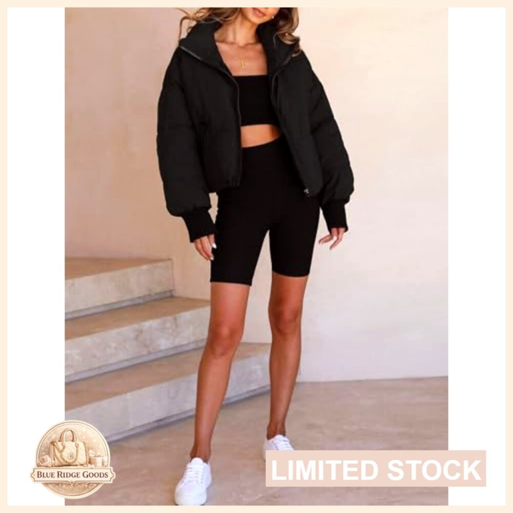 Polyester Cropped Puffer Jacket, Quilted, Waterpr… - image 5